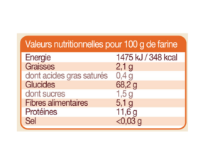 valeurs nutritionnelles farine d'épeautre bio mon fournil