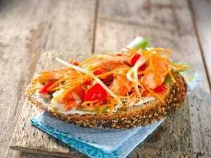 tartine crevettes pain aux graines de chia