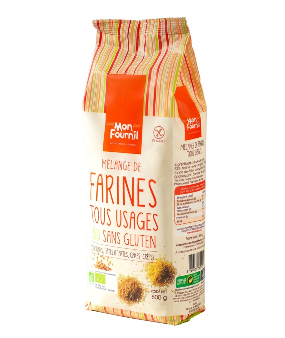 Mix de farine complète pour préparation de pain sans gluten