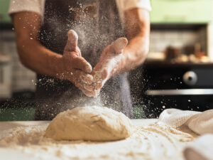 Pizza mains farine pâte à pizza